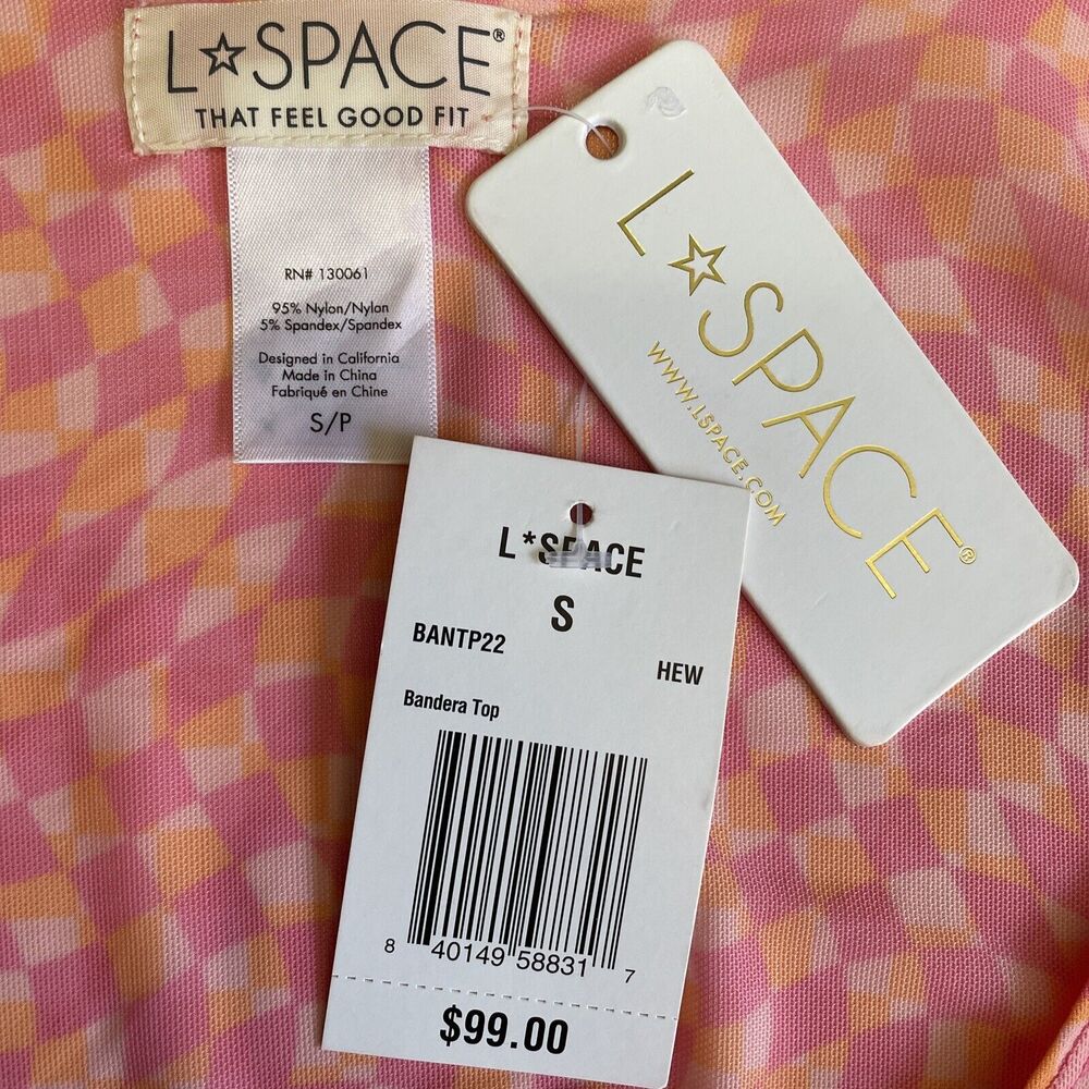 L*Space Bandera Triangle Top Sheer Tie Front Coverup Beach Cruise Small NWT - Picture 5 of 8